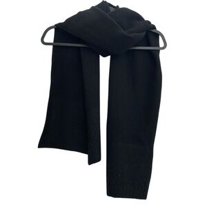Black Knit Scarf with Subtle Beaded Detail